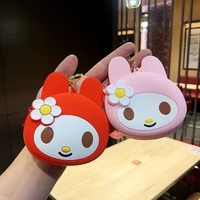 kawaii sanrio purse anime kitty coin bag melody keychain cartoon key ring pendants ornaments cute toys for children girls gifts
