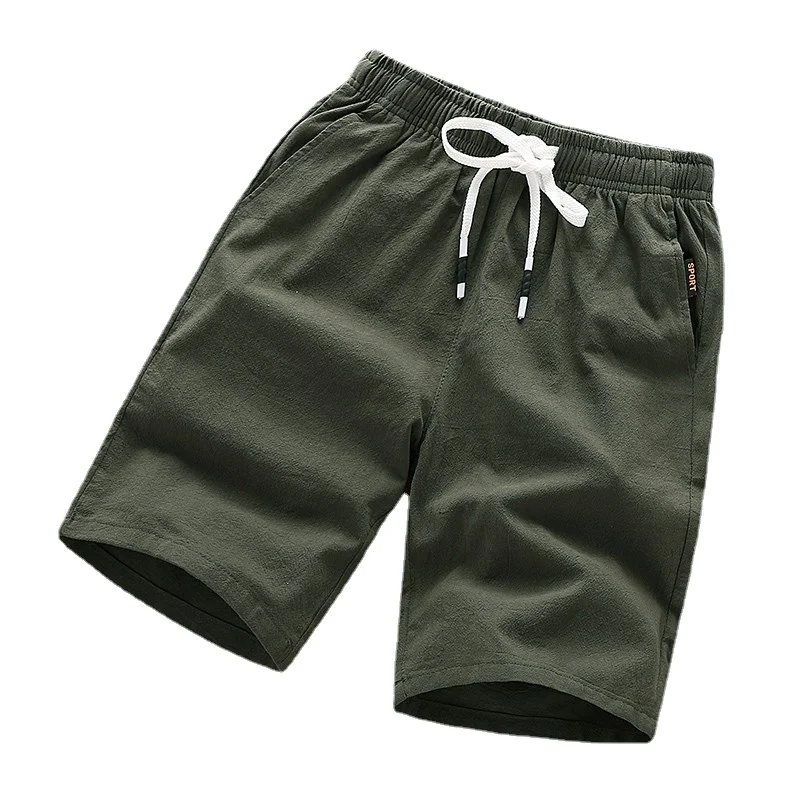 

Cotton Linen Summer Casual Men Shorts Man Pants Bermuda Breathable Beach Boardshorts Pants Men Sweatpants