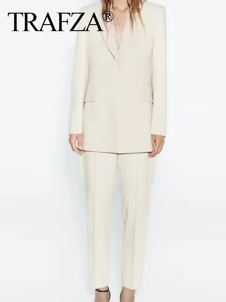 

Брюки-блейзеры женские однобортные с высокой талией, на осень