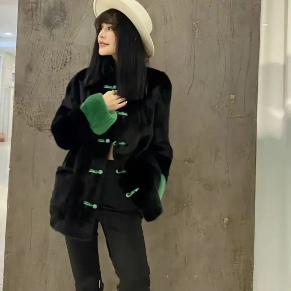 New Winter Coat for Women Long Faux Fur Coat Harajuku Vintage cardigans Jacket Warm loose Korean Fashion