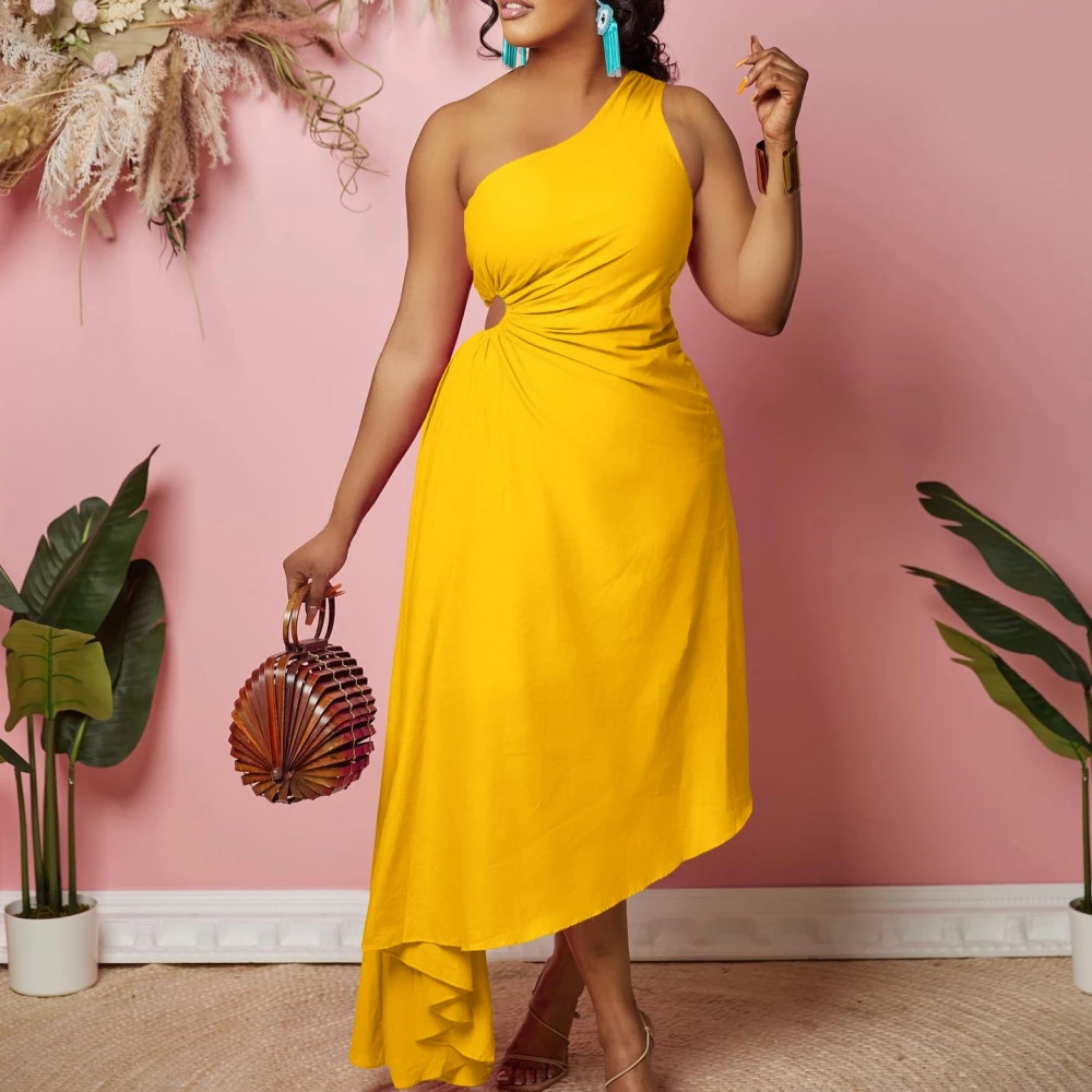 

African Dresses For Women Vetement Femme Dashiki Solid Color Africa Dress African Clothes Dashiki Ankara Dresses Ladies 2023 New