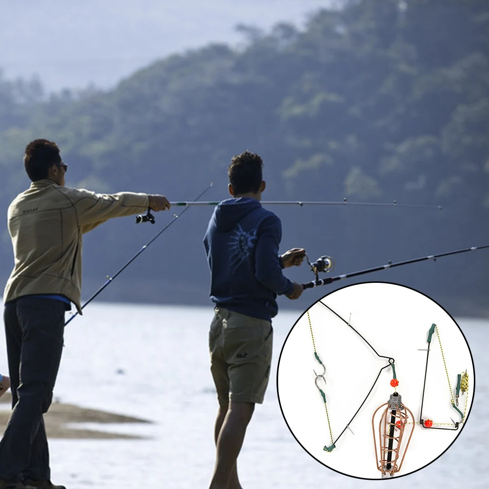 

Fishing Lure Cage Carbon Steel + Lead + ABS Fish Bait Feeder Basket Fishing Accessory Length 47CM High Quality
