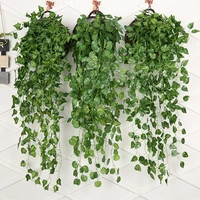 90cm artificial plant vines wall hanging rattan leaves branches outdoor garden home decoration plastic fake silk green ivy