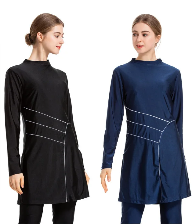 

2022 Muslim Swimwear New Spot Arab Hui Swimsuit Sunscreen Three Piece Swimsuit L021