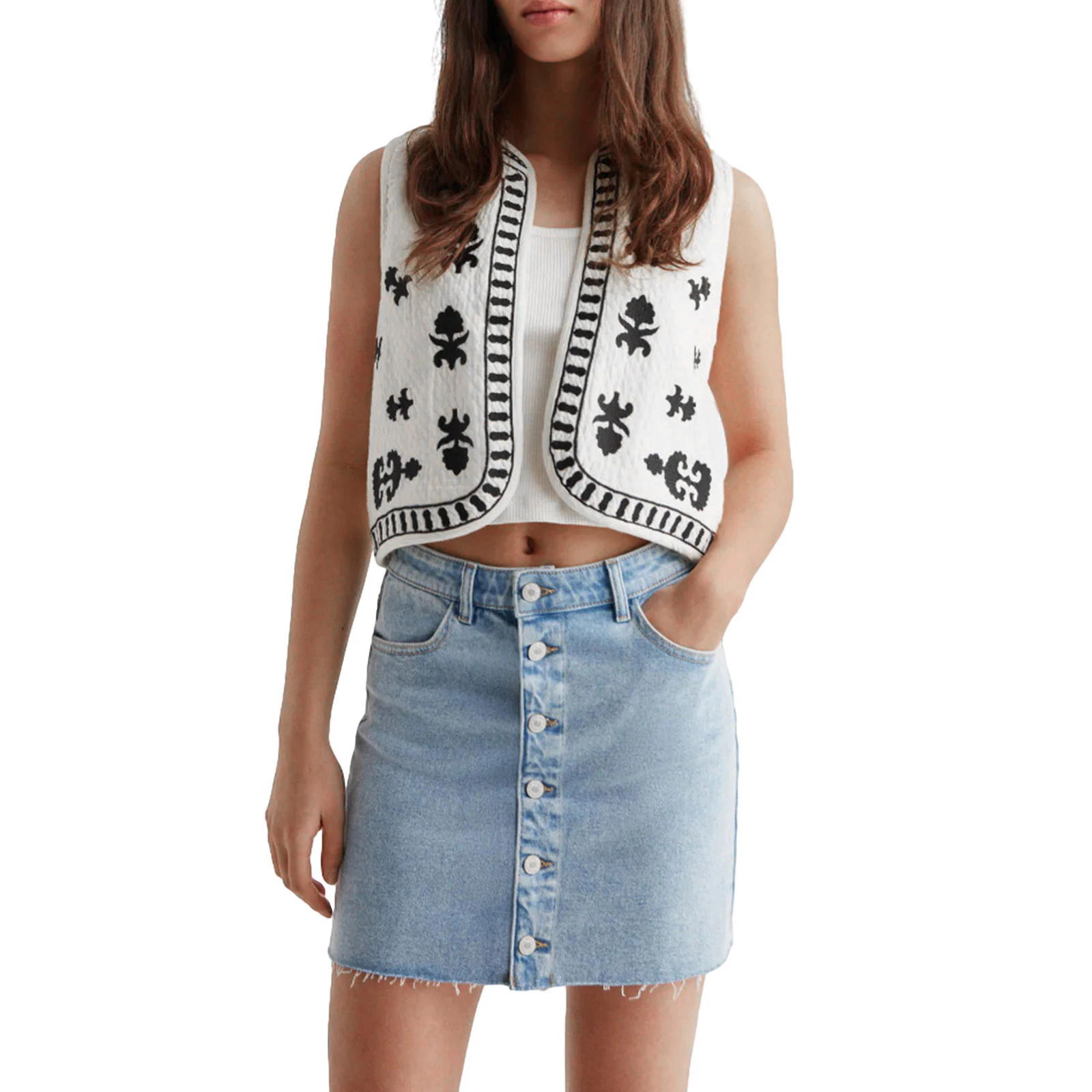 Рисунок 3 - Женский винтажный укороченный жилет