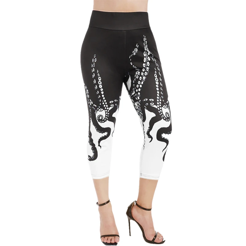 2022 Women Octopus Printed Leggings Fashion Slim Tight Seamless Fitness Gym Leggings Stretch Yoga Pants Summer Ropa De Mujer