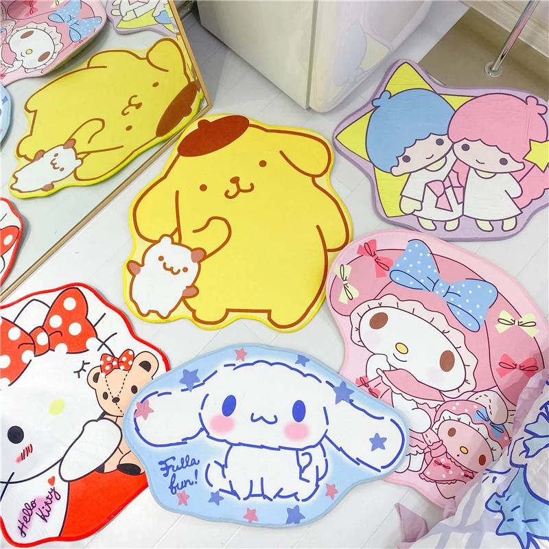 

Cinnamoroll Purin Dog My Melody Anime KT Cat Cartoon Bathroom Non-slip Floor Mat Cute Girly Heart Dolls Porch Floor Soft Mat