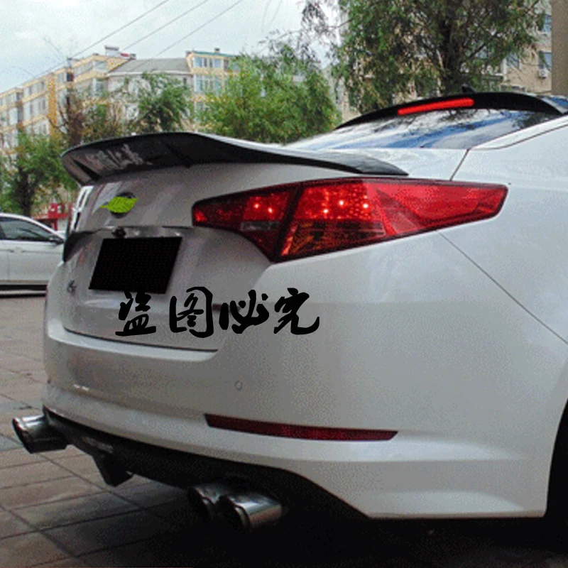 Фото Для Kia K5/спойлер Optima 2011 2012 2013 ABS/неокрашенное глянцевое черное углеродное волокно заднее крыло R-типа спойлер, аксессуары №4
