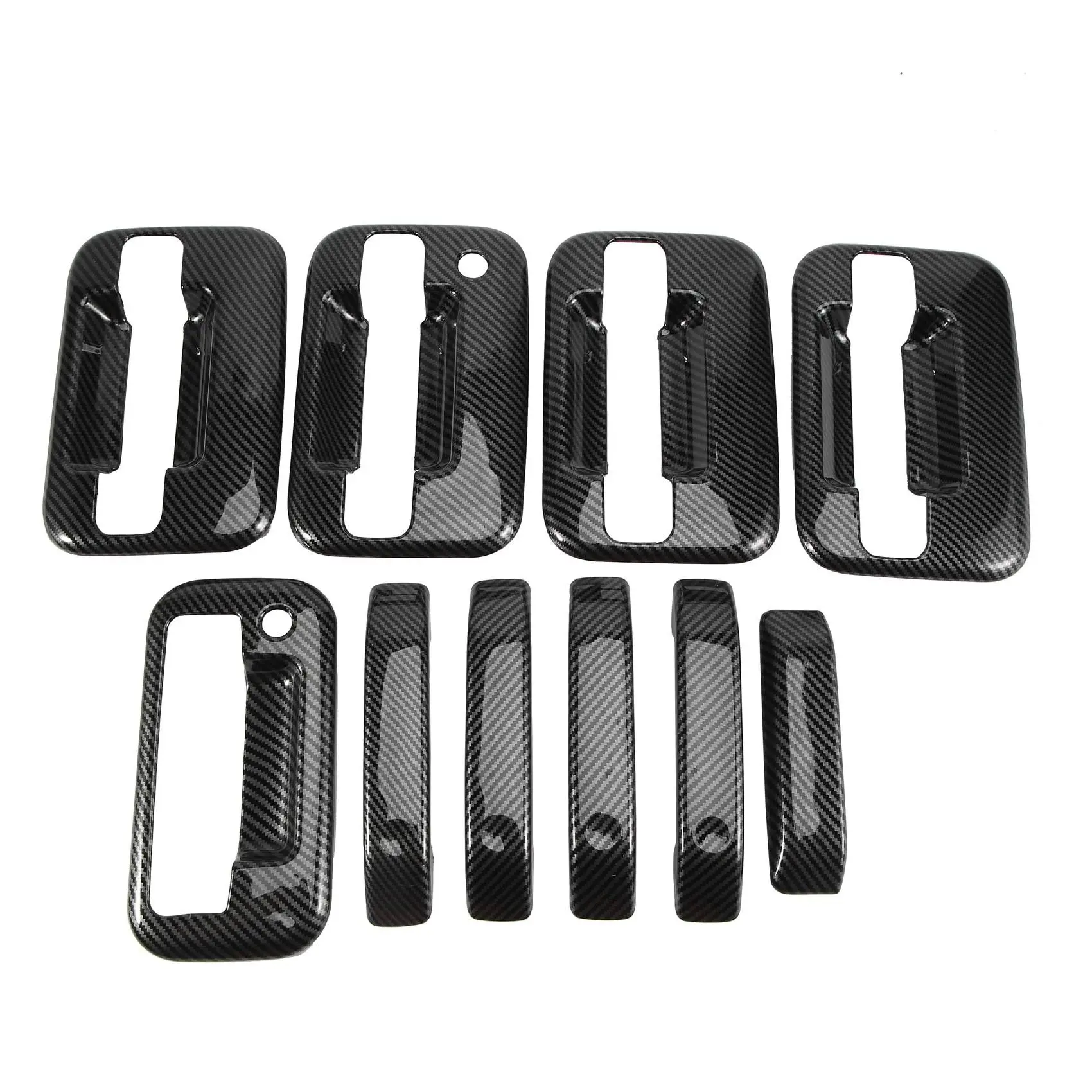 

External Door Handle Covers Without Keypad & Tailgate Cover with Keyhole for 2004-2019 Ford F-150 F150 Carbon Fiber