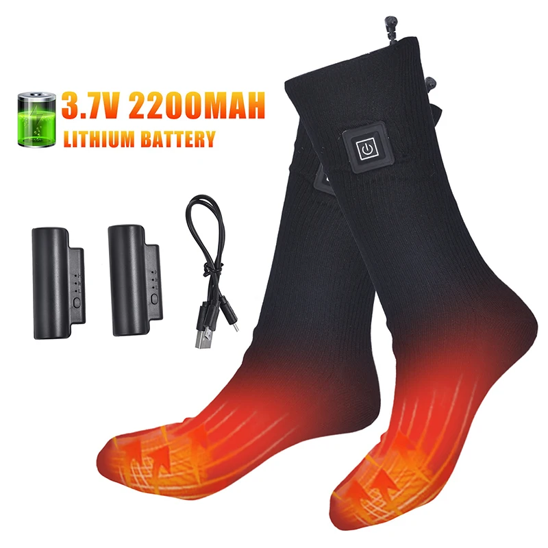 

3-7 Hours Electric Heating Socks Adjustable Breathable Quick-drying Heating Foot Warmer Electric Socks CyclingTrekking Ski