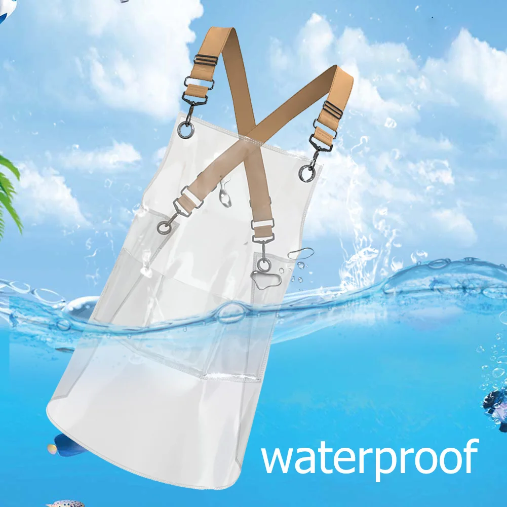 

Модный Рабочий Фартук, маслостойкие водонепроницаемые домашние фартуки, многоразовые термополиуретановые для кухни, парикмахерской, бари...