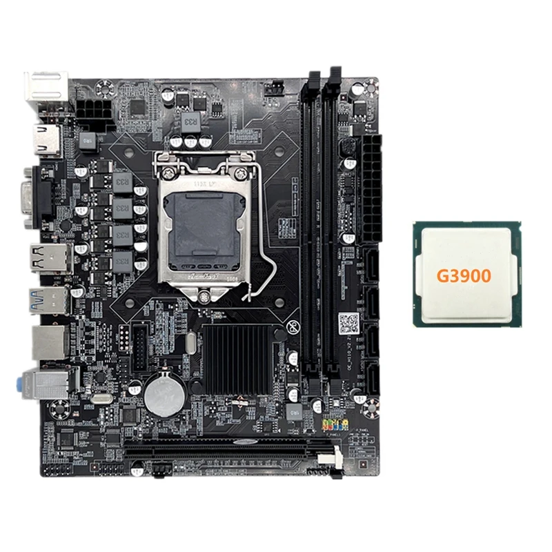 H110 Computer Motherboard LGA1151 Supports Celeron G3900 G3930 Series CPU Supports DDR4 Memory With G3900 CPU