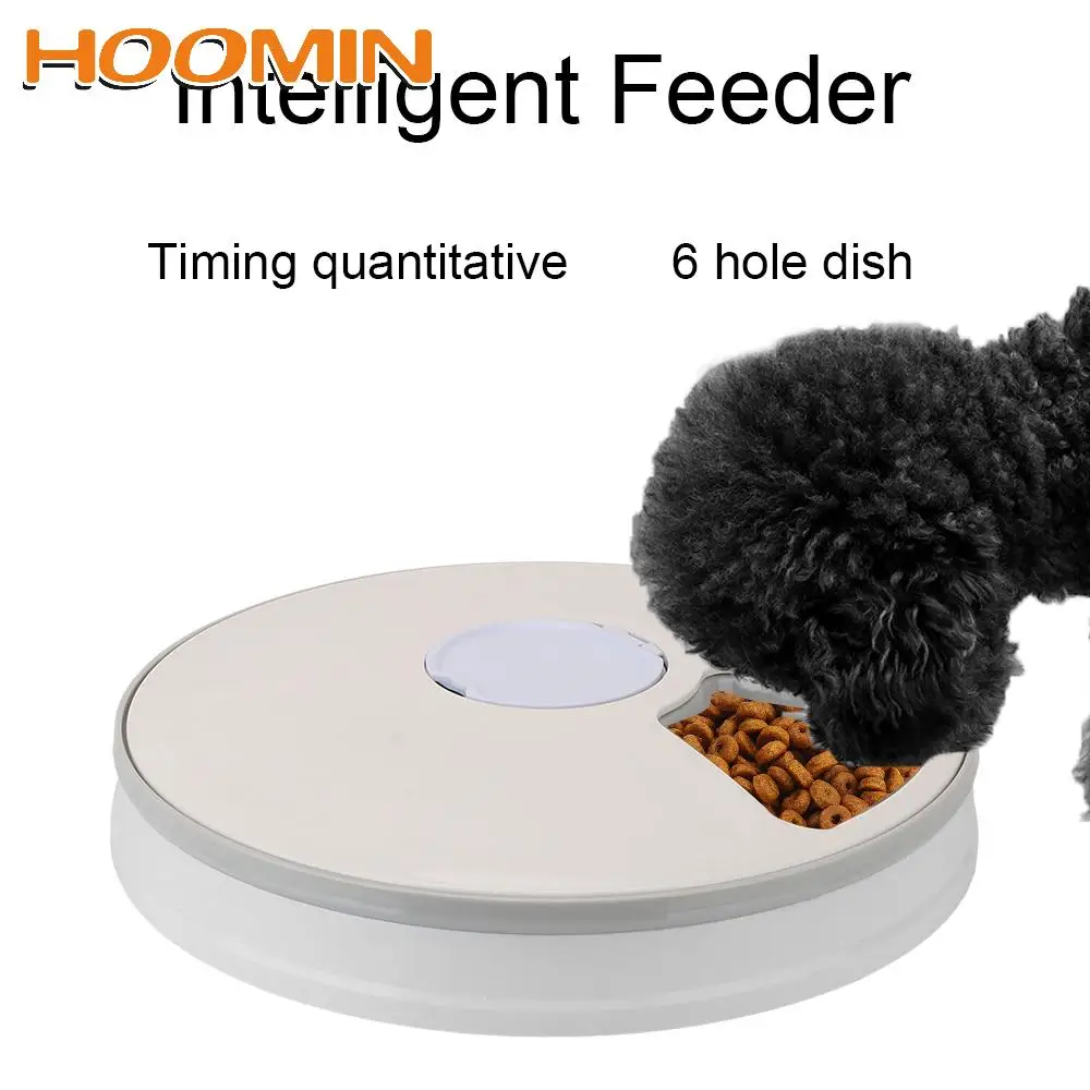 

HOOMIN For Cat Dog 6 Meals 6 Grids Electric Dry Wet Food Dispenser Round Timing Feeder With Music Reminder Pet Automatic Feeder