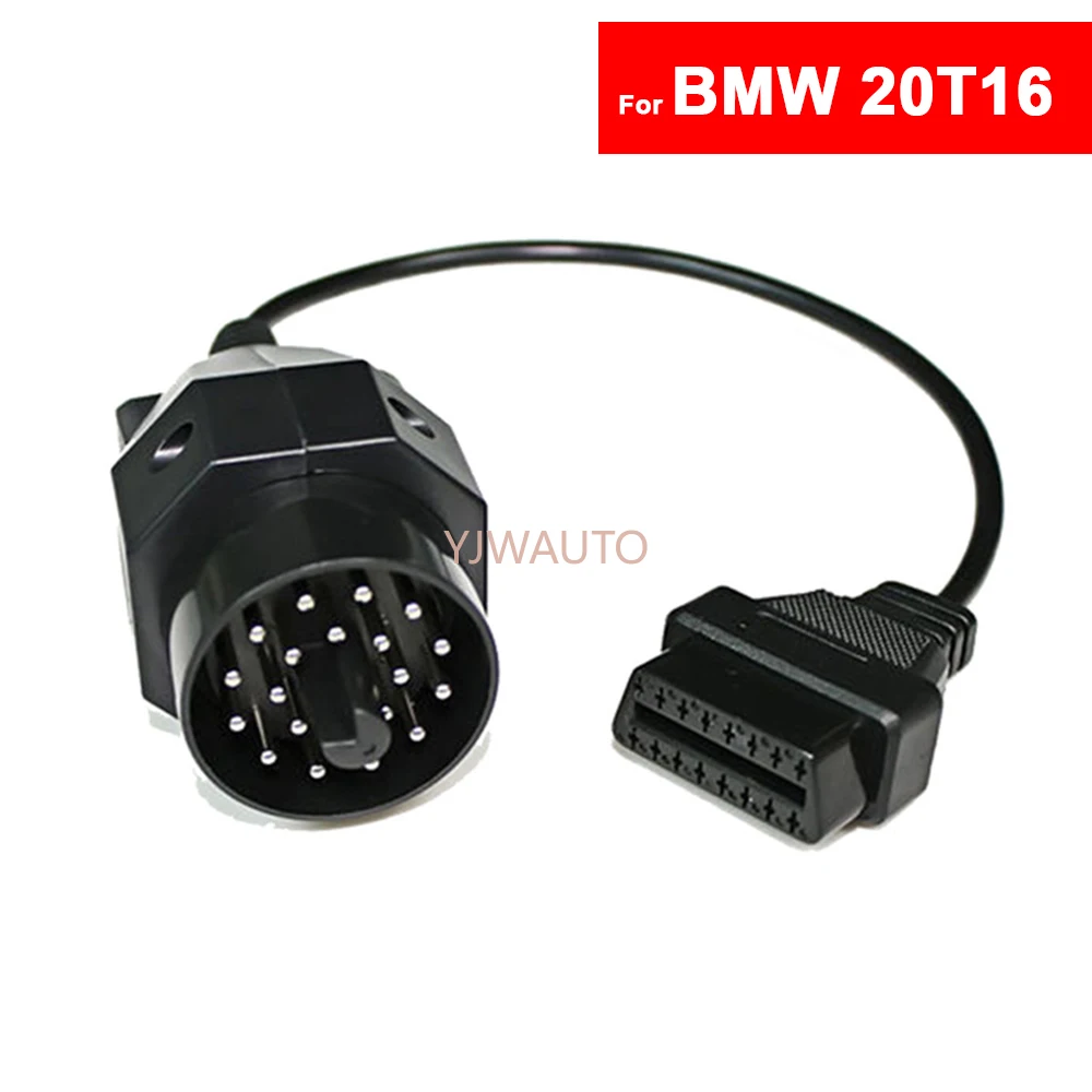 

Black VAG 20pin OBD1 to 16pin OBD2 Connector Adapter Cable for BMW E31 E32 E34 E36 Works on BMW with 20 PIN Diagnostic Connector