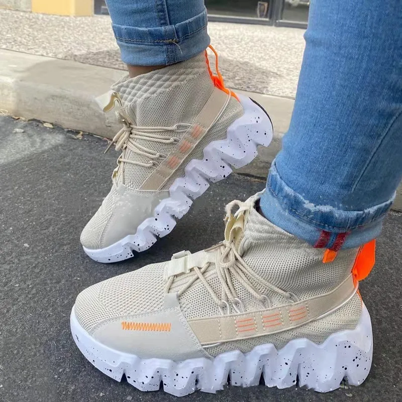 

2022 Women Sneaker Slip On Mesh Light Breathable Shoes Woman Walking Platform Comfortable Casual Fashion Female Lace Up Non Slip