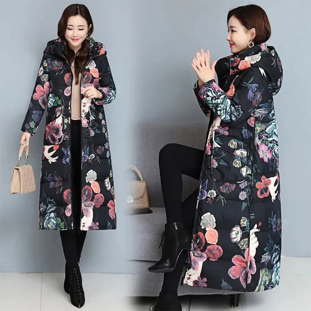 Real Shot Quality Down Jacket Women 2023 Spring New Fashion Fancy Hooded Medium Length Thick Warm 90 White Duck Down Coat Female