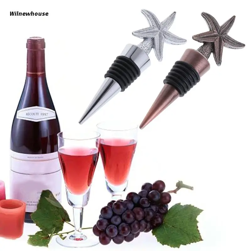 

F63A Elegant Starfish Bottle Stopper Red Wine Storage Twist Plug Sealed Wedding