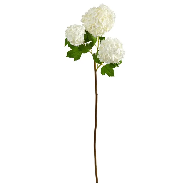 

33" Snowball Hydrangea Artificial Flower (Set of 2), White