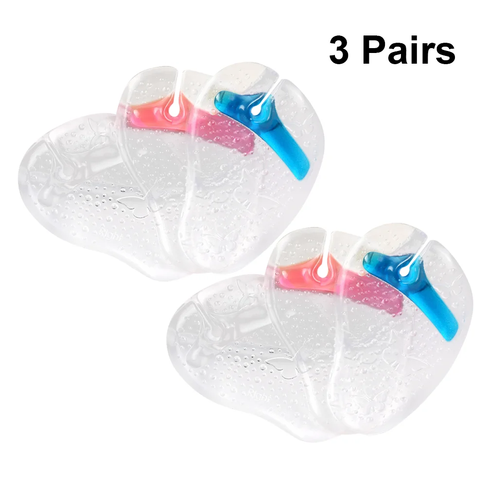 

3 Pairs Forefoot Gel Pad High Heel Protectors Cushion Self-adhesive Insole Plantar Fasciitis Insoles Half Slippers Sandals