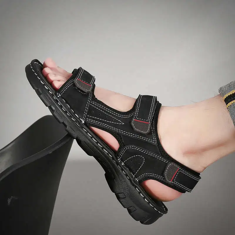 

Grey Male Sneakers Cheussure Sandals For Men Outdoor Flats Flip Flops Male-To-Male Adult Summer Shoes Anti-Skid Soled Tennis