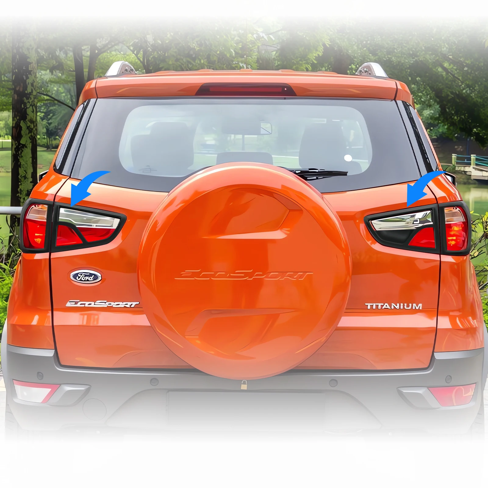 Накладки на заднюю фару для Ford Ecosport 2014 2015 2016 2017 год матовые черные защитные