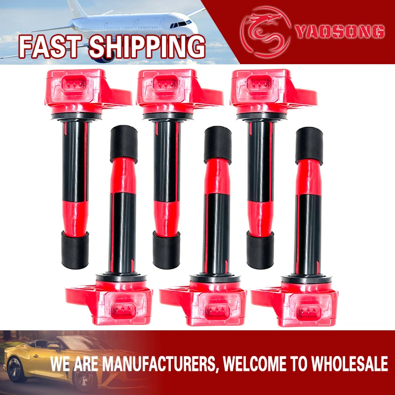 6 катушек зажигания для Honda Accord Crosstour Odyssey Pilot Ridgeline 3.5L 3.7L V6 Acura ZDX RDX MDX TSX TL RL UF-603 603