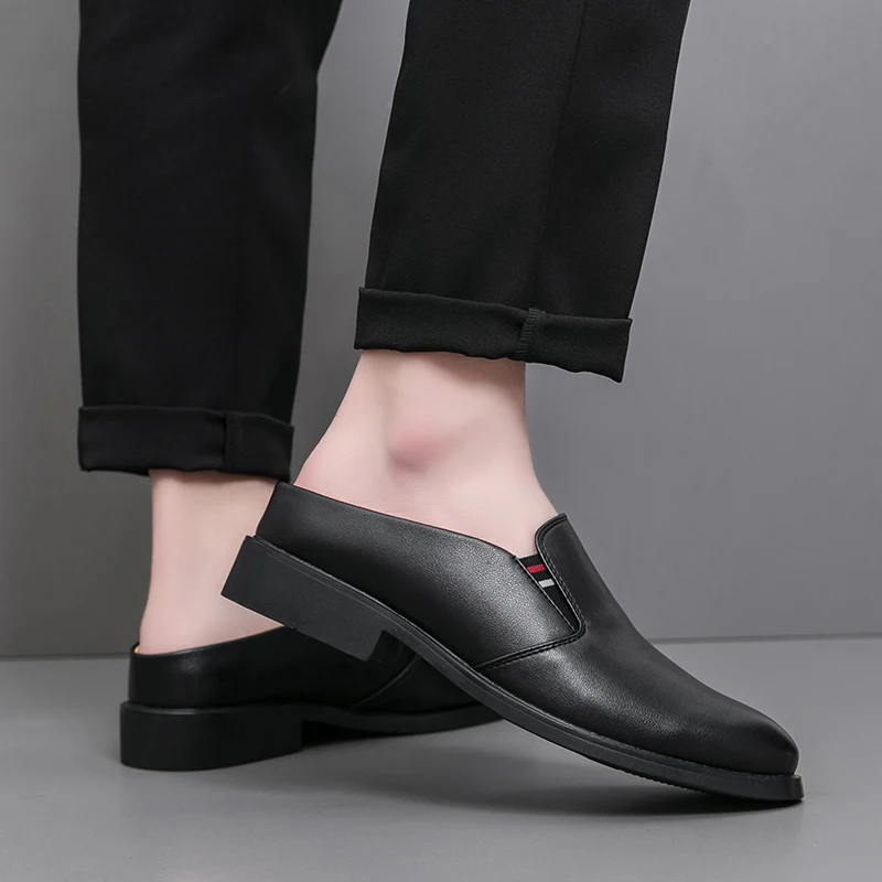 Туфли Muller мужские на низком каблуке ПУ кожа полуносок однотонные Нескользящие