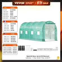 VEVOR Walk-in Tunnel Greenhouse Galvanized Frame & Waterproof Cover 15x7x7/10x7x7/20x10x7/12x7x7 ft Greenhouses & Cold Frames