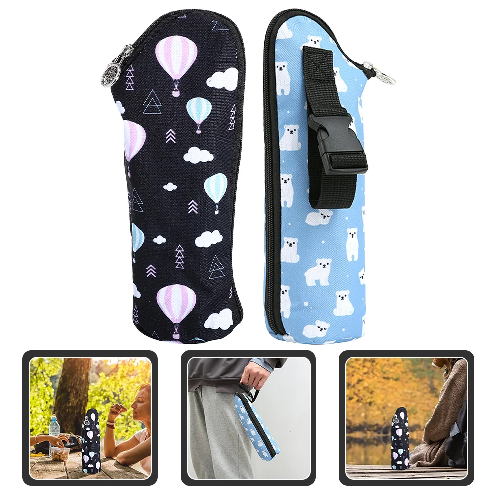 

2 Pcs Insulation Baby Bottle Bag Stroller Accessories Wrap Polyester Nursing Thermal Bags