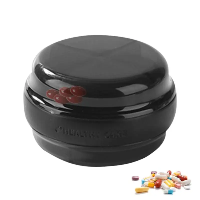 

Коробка для таблеток портативная круглая маленькая коробка для таблеток 4 отделения двухслойная Водонепроницаемая дорожная коробка для та...