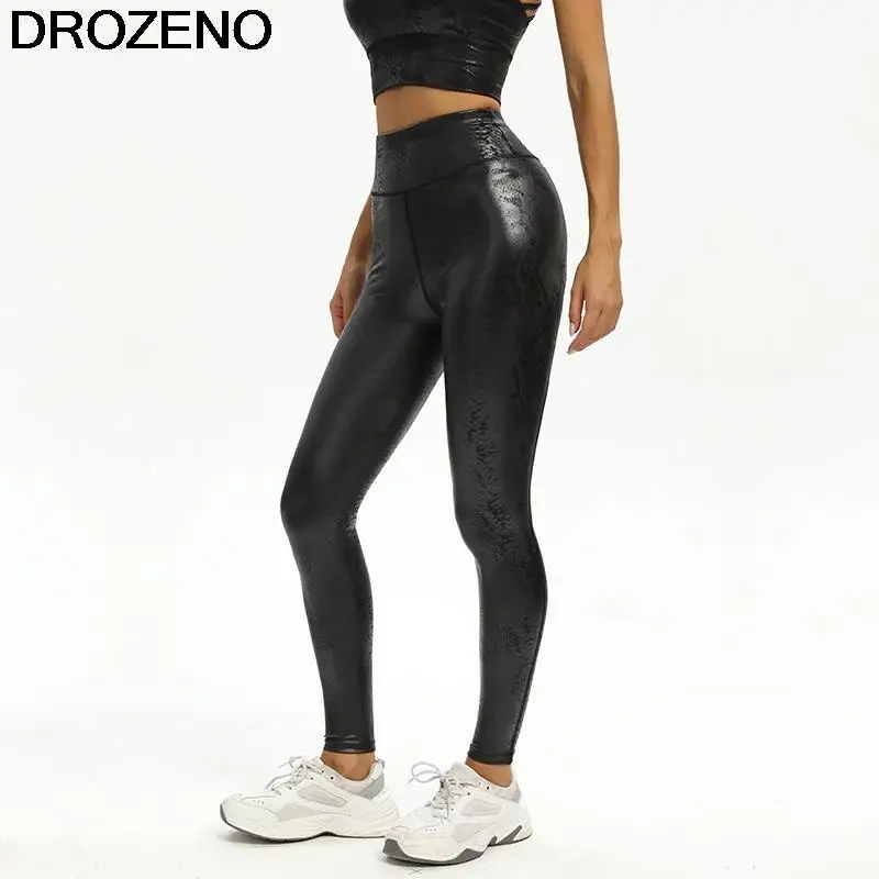 Black Snake Pattern Nude Feel Yoga Pants Women's High Waist Hip Lift  Body-Shaping Spring and Summer Thin Fitness Pants