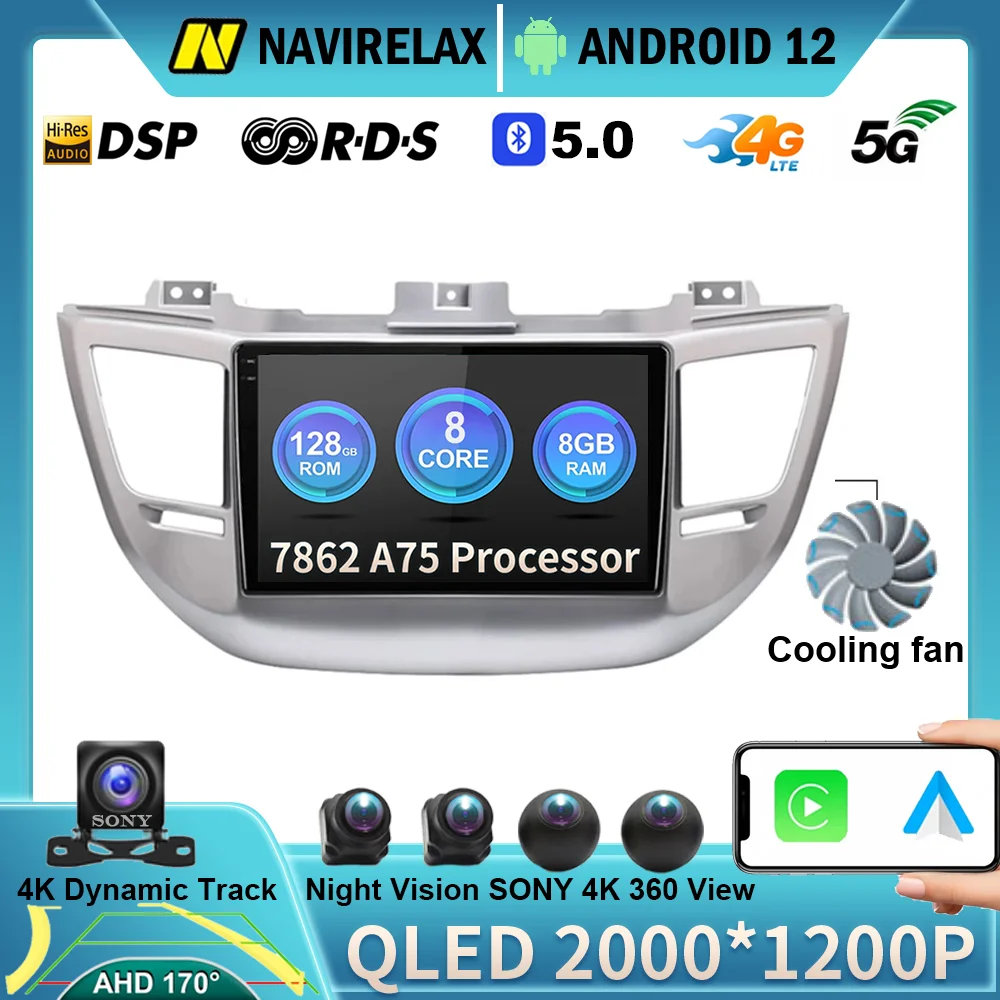 

Автомагнитола 2DIN для Hyundai Tucson/IX35 3 2015-12,0, мультимедийный видеоплеер 9 "DSP Android 2018 с GPS-навигацией