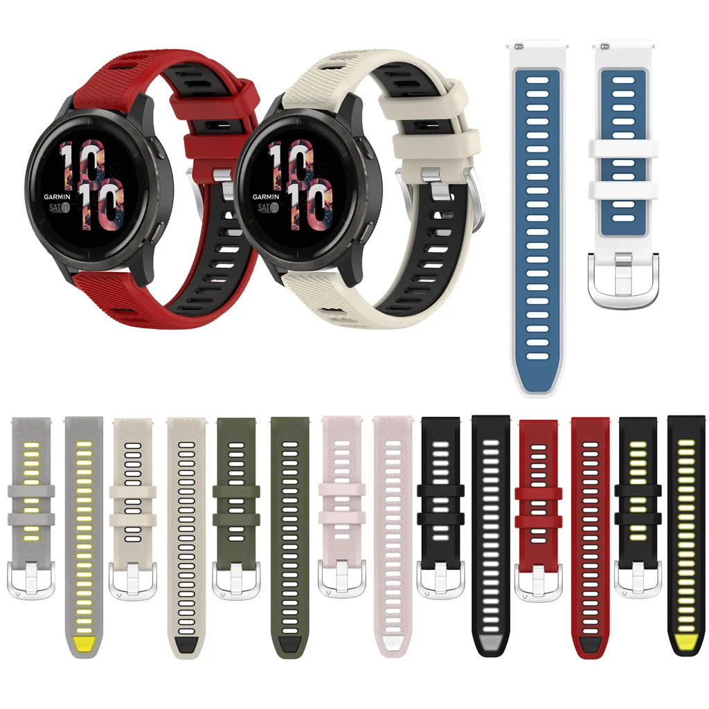 Фото Силиконовый ремешок для Garmin Venu3 Venu2 Venu3s/Vivoactive 3 4 5 3S 4S 40 мм 45 мм/vivomove3 3s HR/Venu 2 32s 3s 41 мм 46 мм Sport №1
