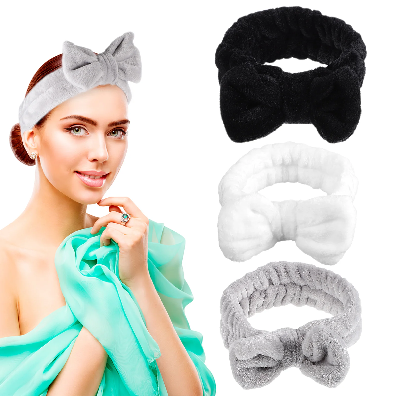 

3 шт., повязка на голову для мытья лица