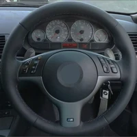 car steering wheel cover customized genuine leather for bmw m sport e46 330i 330ci e39 540i 525i 530i m3 e46 car accessories