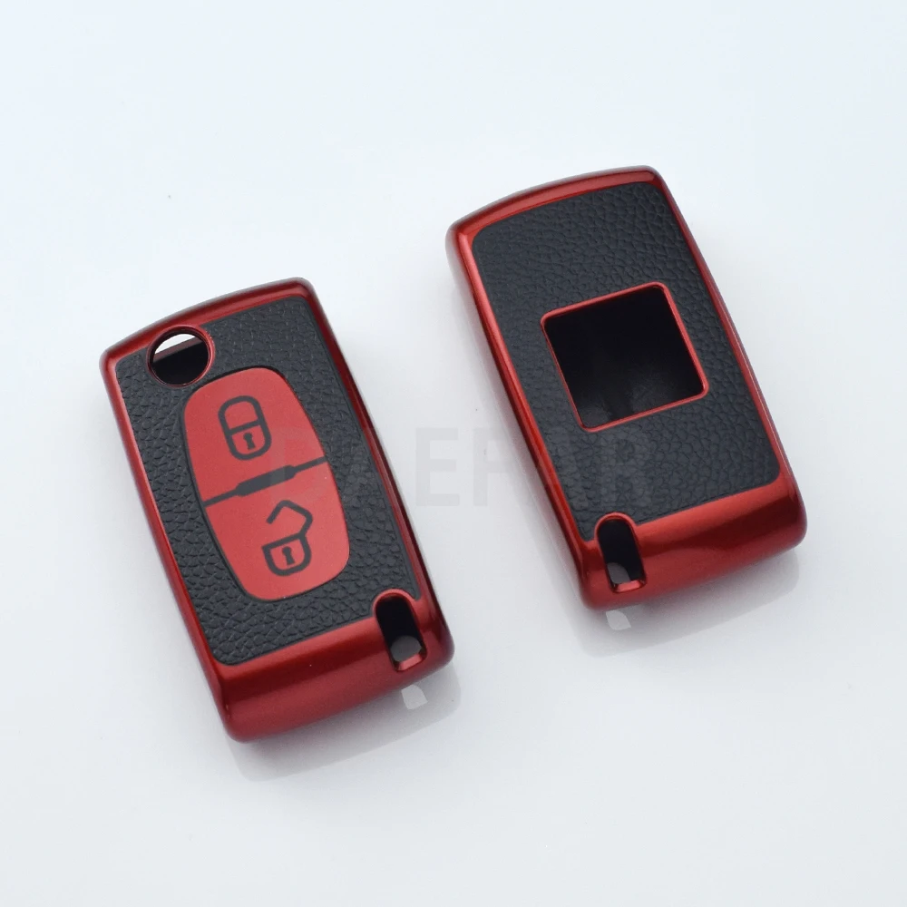

2 3 кнопки из ТПУ, чехол для автомобильного ключа, брелок для Citroen C2 C3 C4 C8 PEUGEOT 308 207 307 3008 5008, откидной дистанционный автомобильный держатель для ключей