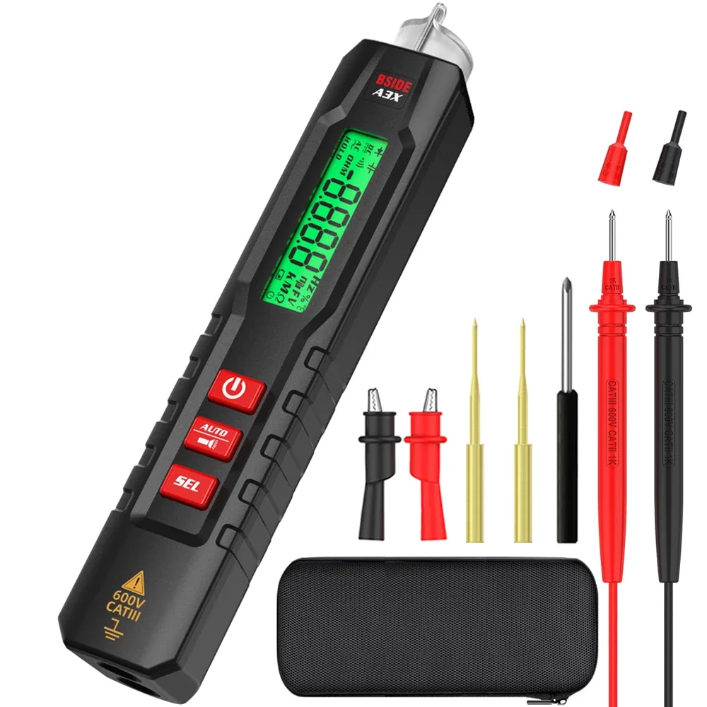 

BSIDE A3X Digital Smart Multimeter Pen Type Tester Voltmeter DC AC Voltage Capacitance Ohm Hz Diode Continuity NCV Live Test