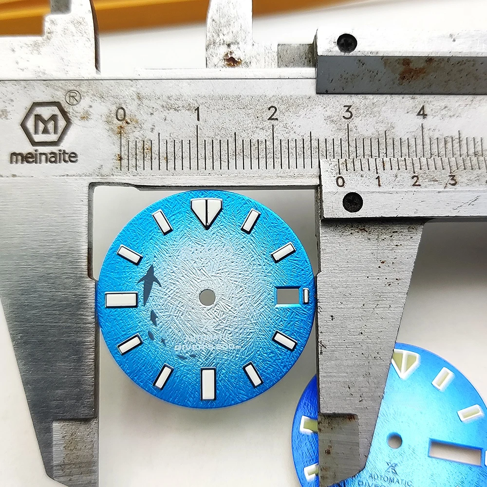 S 28.5mm Watch Dial Literally Green Luminous Dial Fit Japan NH35 NH36 4R 7S Automatic Movement Men Watch Accessories