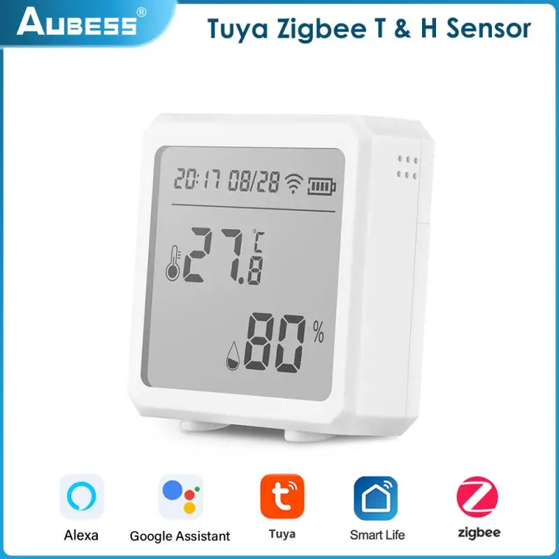 

Tuya Smart Life Zigbee Temperature Humidity Sensor Battery Power With LCD Screen Display Alexa Google Assistant CoRui