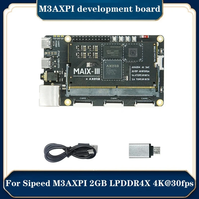 

For Sipeed M3AXPI Quad Core A7 2GB LPDDR4X 3733Mhz 4K@30Fps AI ISP Linux Development Board With MAIX-III Core Board Replacement