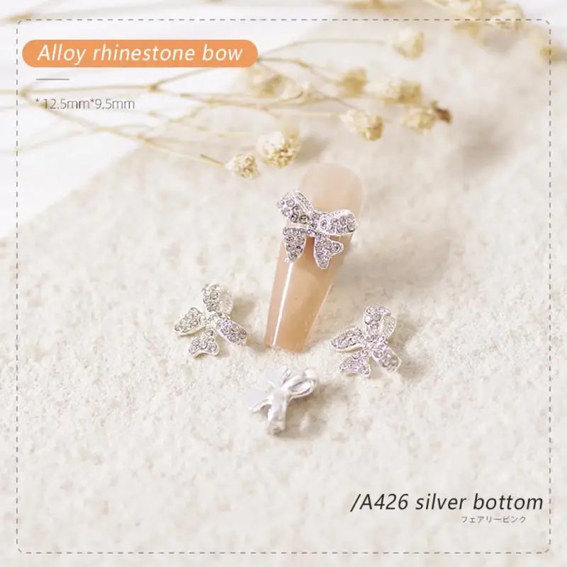 

6Colors Net Red Bow Nail Charm Parts 3D Rhinestone Nail Art Decoration Accessories Supplies For DIY Japanese Manicure Design New