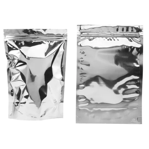 200 шт. 12x20 см Серебристые алюминиевые фольгированные пакеты на застежке-молнии для пищевых продуктов Многоразовые алюминиевые пластиковые пакеты для закусок и чая