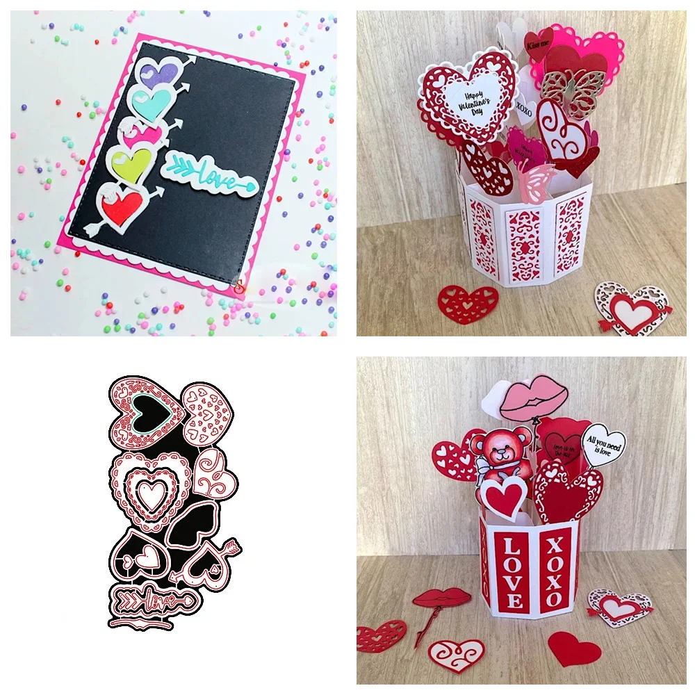 

Романтические металлические Вырубные штампы на День святого Валентина для рукоделия, дневник ручной работы, украшение, рукоделие, фотоальбом, штампы