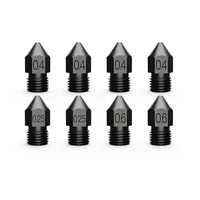 creality 3d printer original part 8pcs hardened steel high end nozzles with 0 4mm 0 25mm 0 6mm for ender 3 series cr 10 cr 6 se