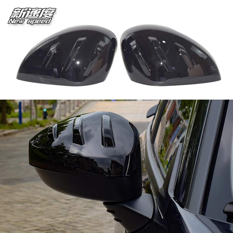 

Carbon Fiber Pattern Glossy Black Rearview Mirror Cover For 11th Gen Civic