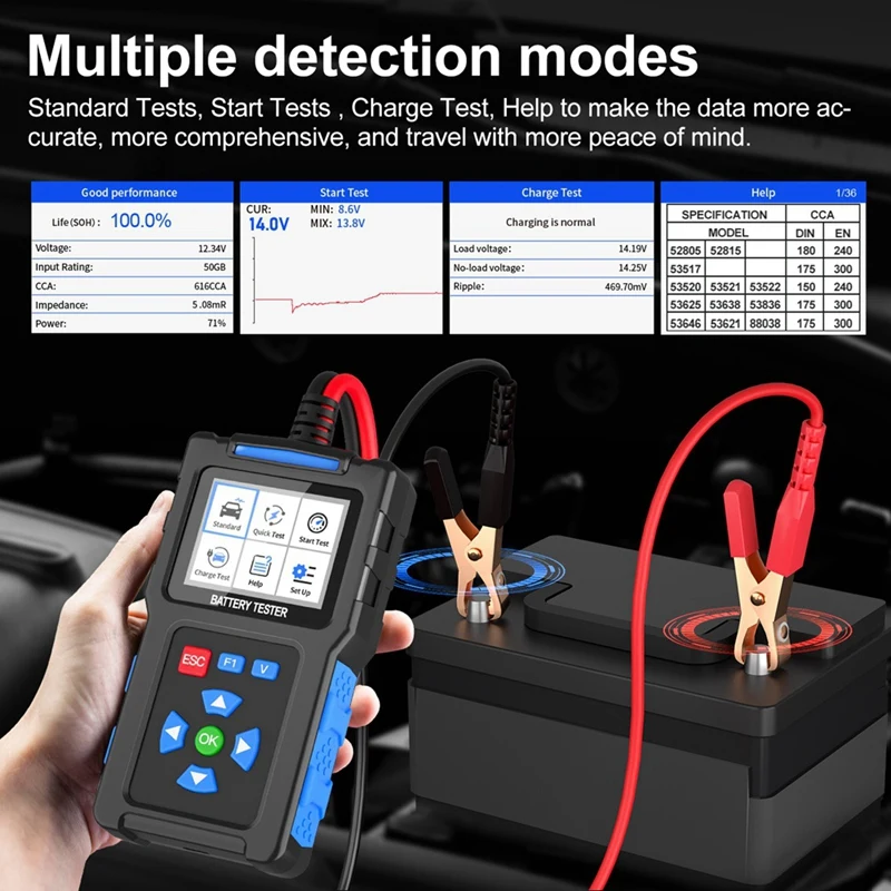 Тестер автомобильных аккумуляторов BT300 инструмент для обнаружения анализатор 12