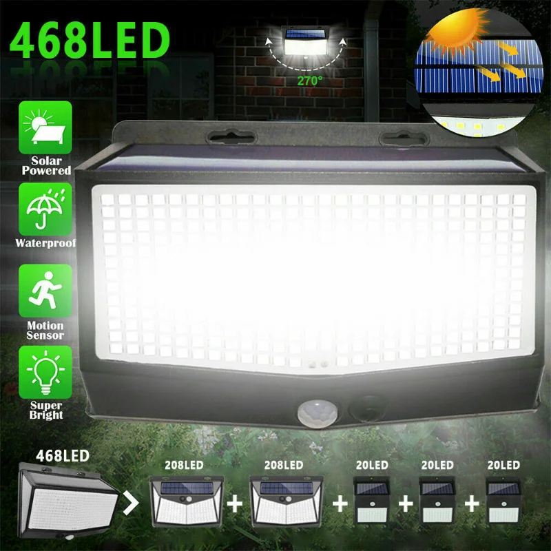 

[Flash Deal]468 LED PIR Motion Sensor Wall Light Solar Power Waterproof Outdoor Garden Lamp[US Stock]