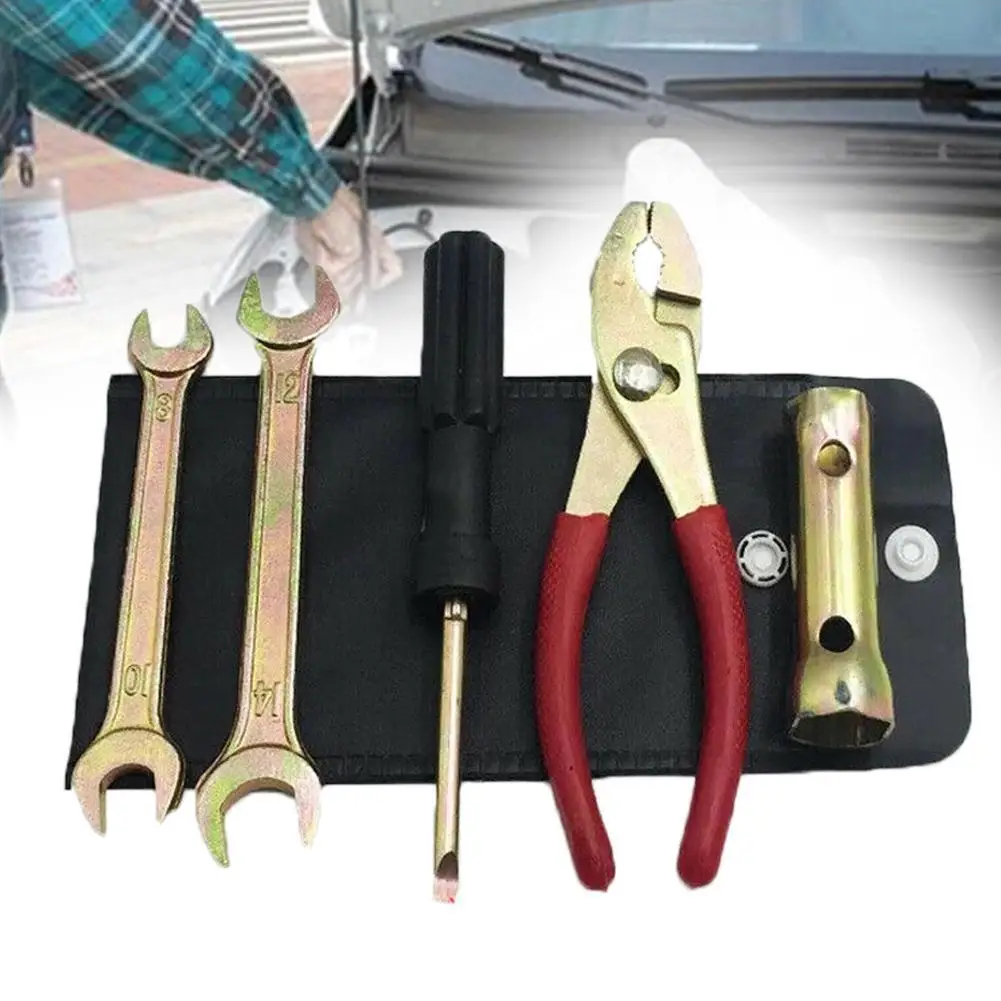 

5pcs Motorcycle Tool Kit Spanner/Wrench/Screwdriver/Pliers W/Storage Bag High-quality Aluminum Alloy Motorbike Tool Kit