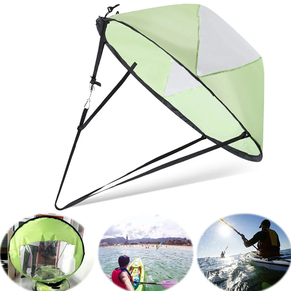 

Kayak Boat Wind Sail Canoe Wind Sail Foldable Transparent Clear Window Outboard Drifting Sail(Green)