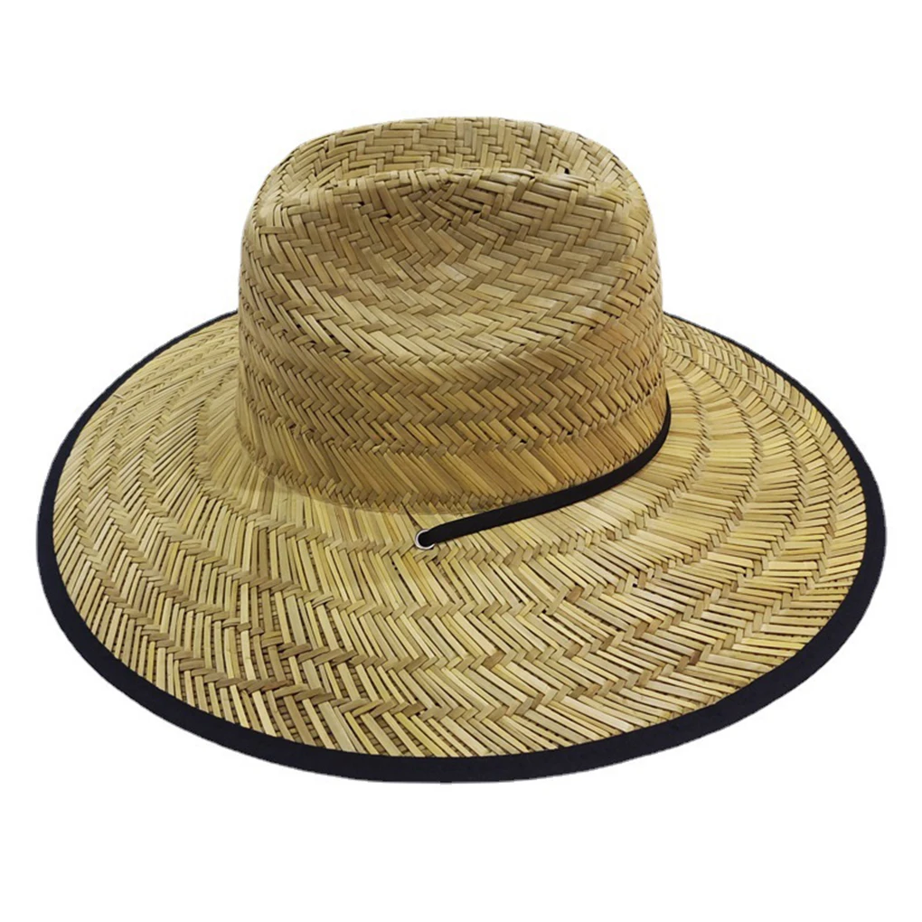

Wheat Straw Beach Hat Sun Protection Adjustable Outside Travelling Cap